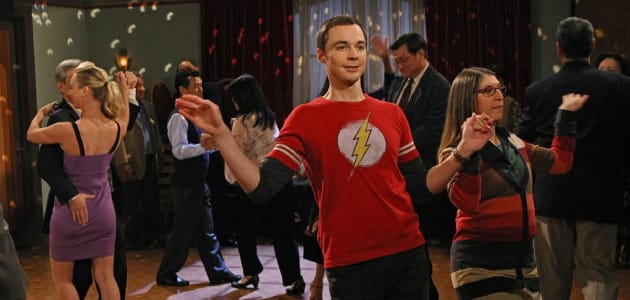 Sheldon e Amy dançando em The Big Bang Theory